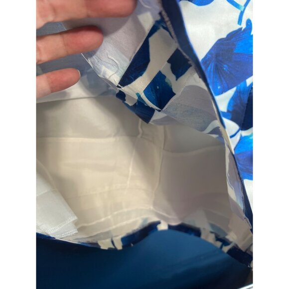 Silk Oscar De La Renta Blue Floral Dress Size 10 - Picture 8 of 10